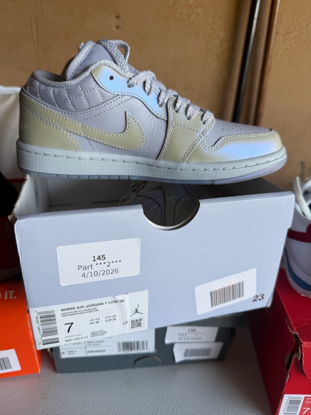 Nike Air Jordan 1 Low SE in Cream and White